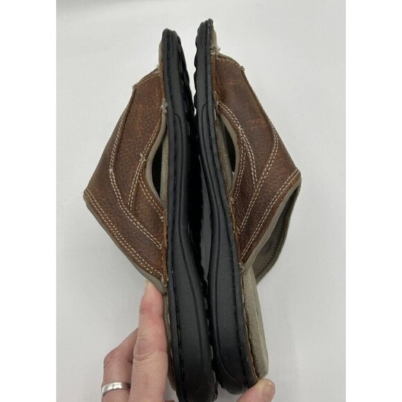 Perry Ellis America Vtg Sandals Slides Brown Men’s Beach Comfort Travel Size 7 - Picture 5 of 11